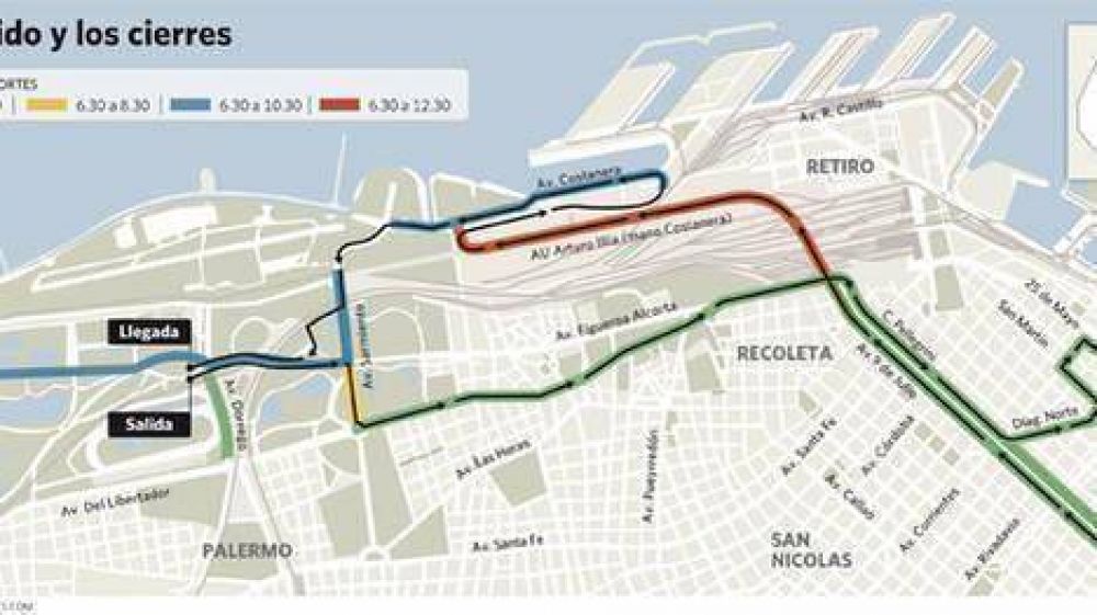 Cortes de calles por el medio marat�n