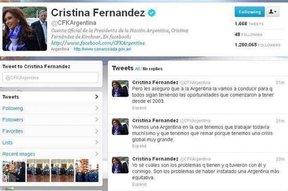 Cristina le respondi� a Paolo Rocca por Twitter