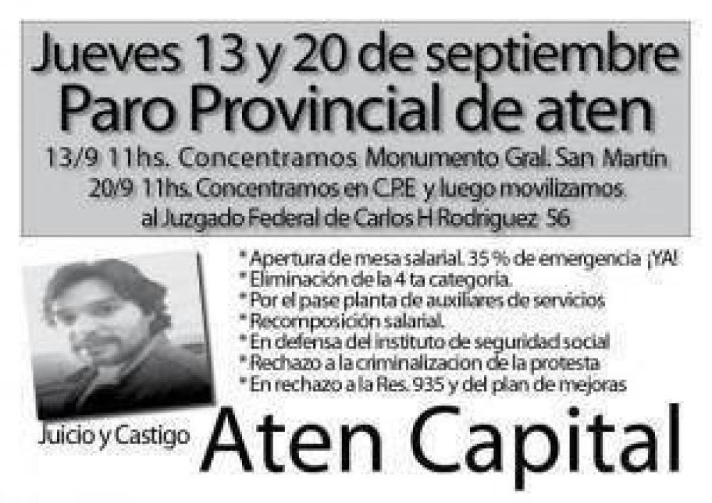 Hoy paran los docentes en toda la provincia