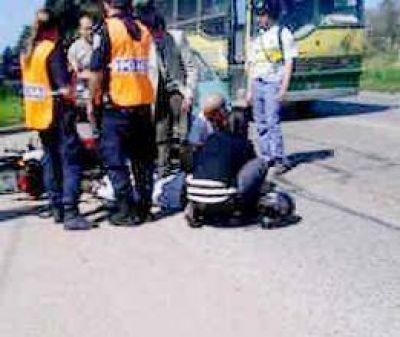 Un motociclista herido en accidente de tr�nsito  
