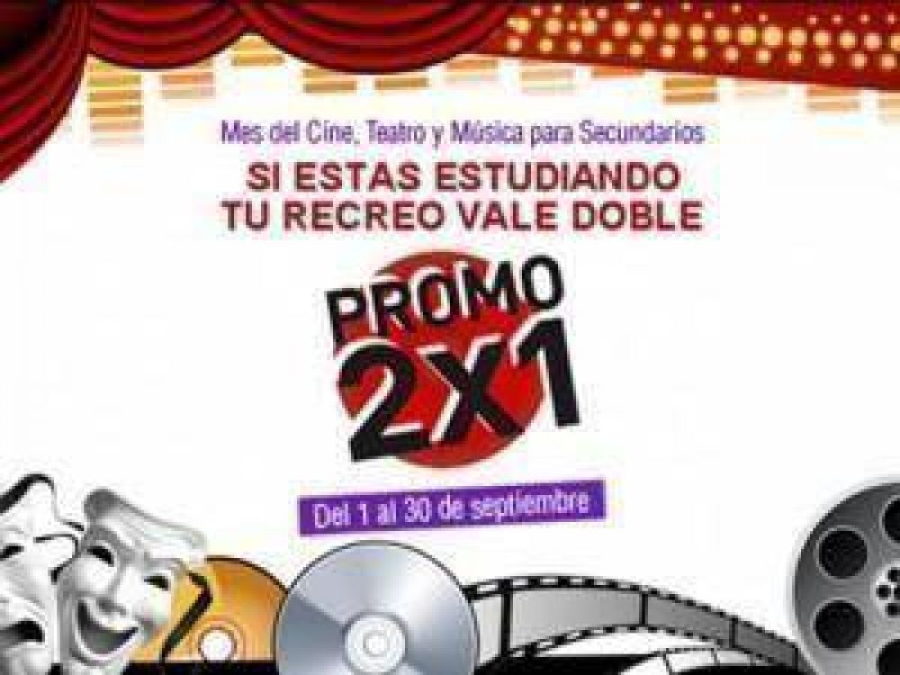 Estudiantes secundarios de Neuqu�n tendr�n 2 por 1 en cines
