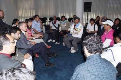 Pedrini recibi� a dirigentes que encabezaron la protesta en la plaza 