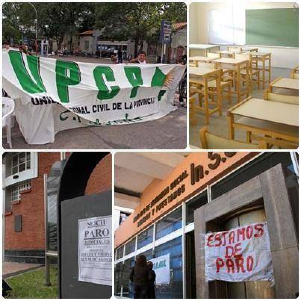 Hasta el martes distintos sectores del Estado paralizados por medidas de fuerza