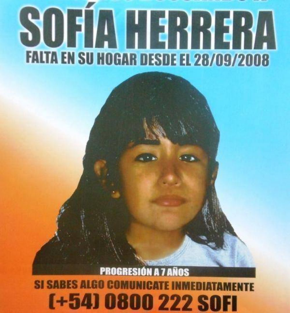 Dieron a conocer la actualizaci�n del rostro de Sof�a Herrera a 4 a�os de su desaparici�n