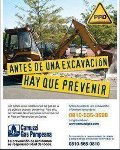 Camuzzi brindar� jornadas de capacitaci�n en prevenci�n de da�os en la v�a p�blica