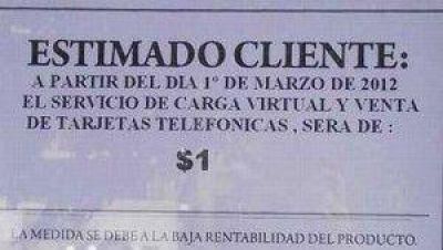 Se aplicar�n sanciones por cobrar recargo en venta de tarjetas telef�nicas