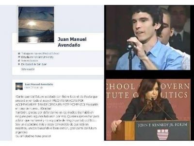 Tras preguntarle a CFK, Avenda�o agradeci� en face el apoyo de la gente