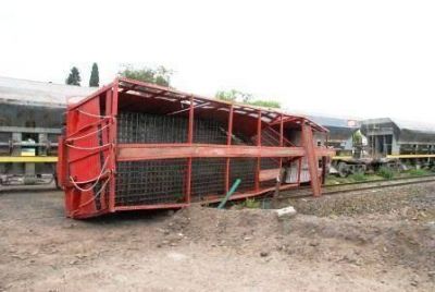 Tren de carga arroll� a un cami�n y lesion� a una motociclista