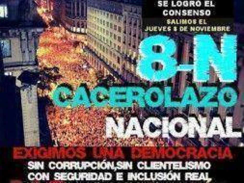 Acuerdan que el prximo cacerolazo contra el Gobierno ser el 8 de noviembre