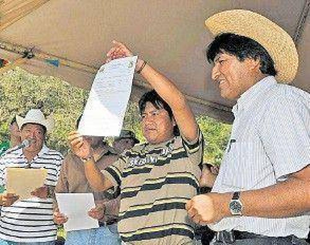 Morales reparti� tierras confiscadas