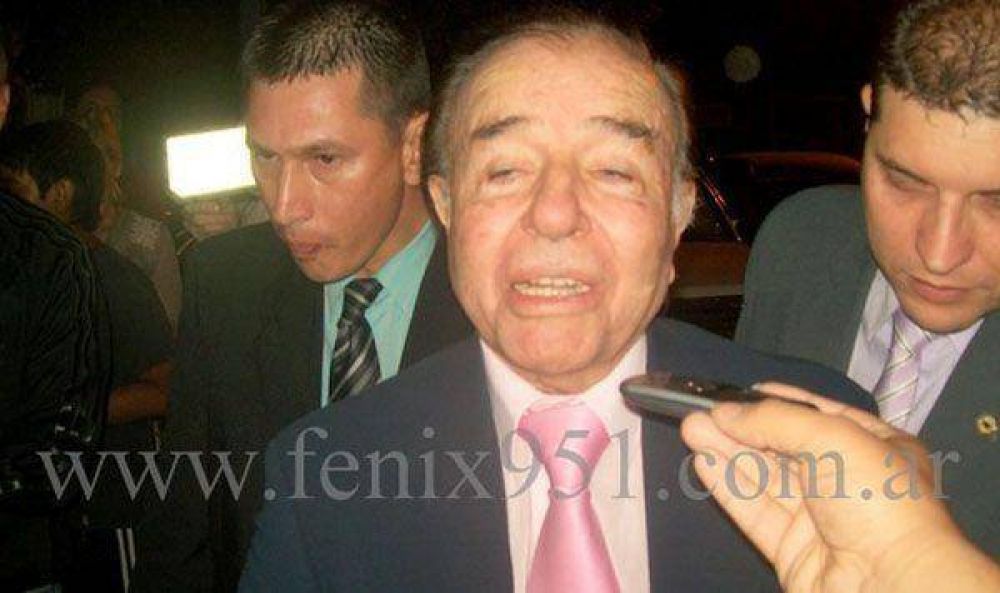 Carlos Menem en los festejos del natalicio de Per�n