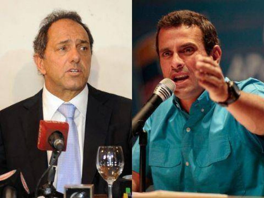 Ahora desmienten que Scioli haya apoyado a Capriles