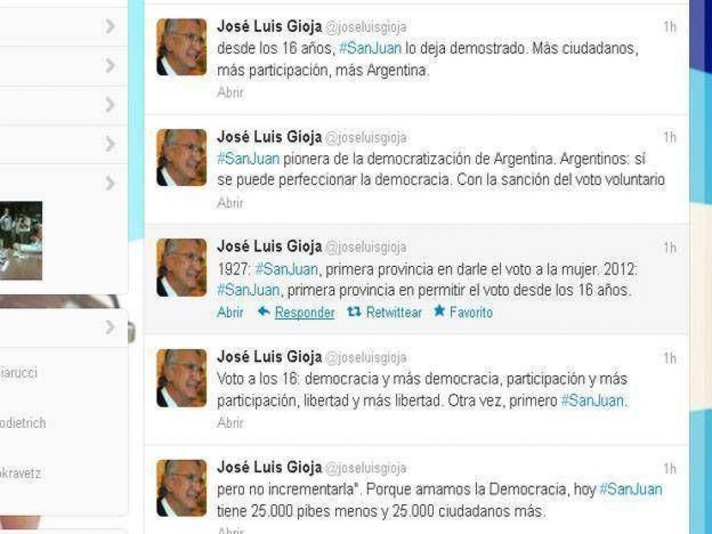El Gobernador Gioja destac� la aprobaci�n hist�rica del voto a los 16 