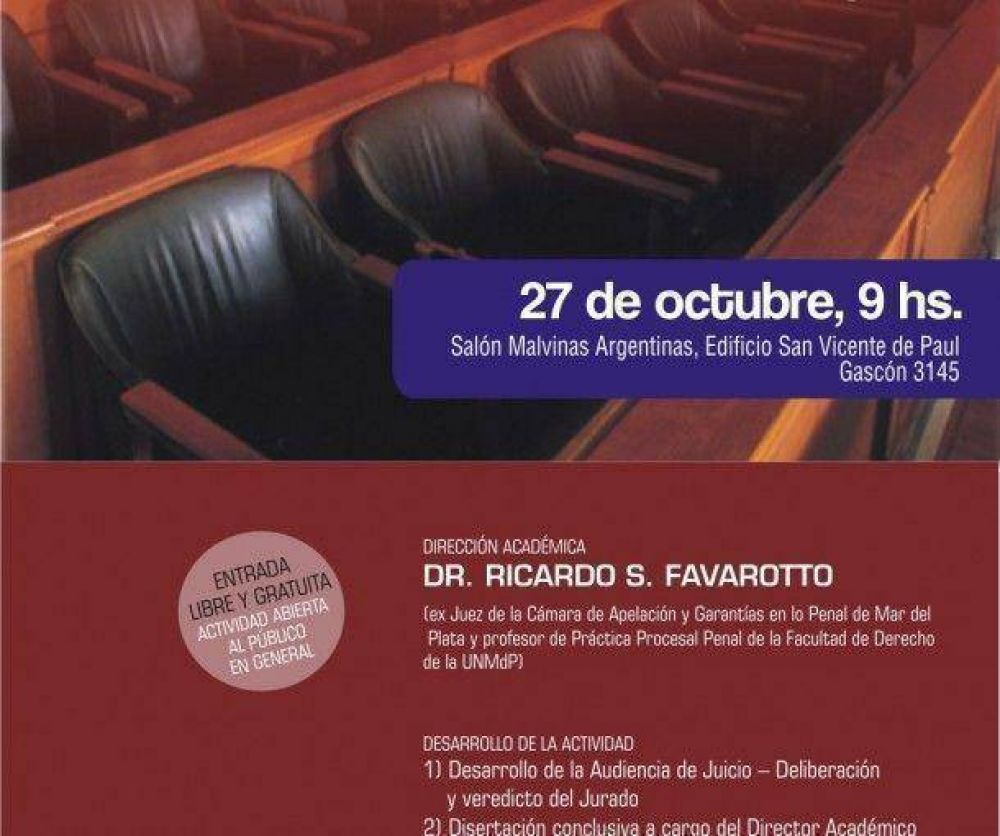Se realizar� un Simulacro de Juicio por Jurados en la Universidad FASTA