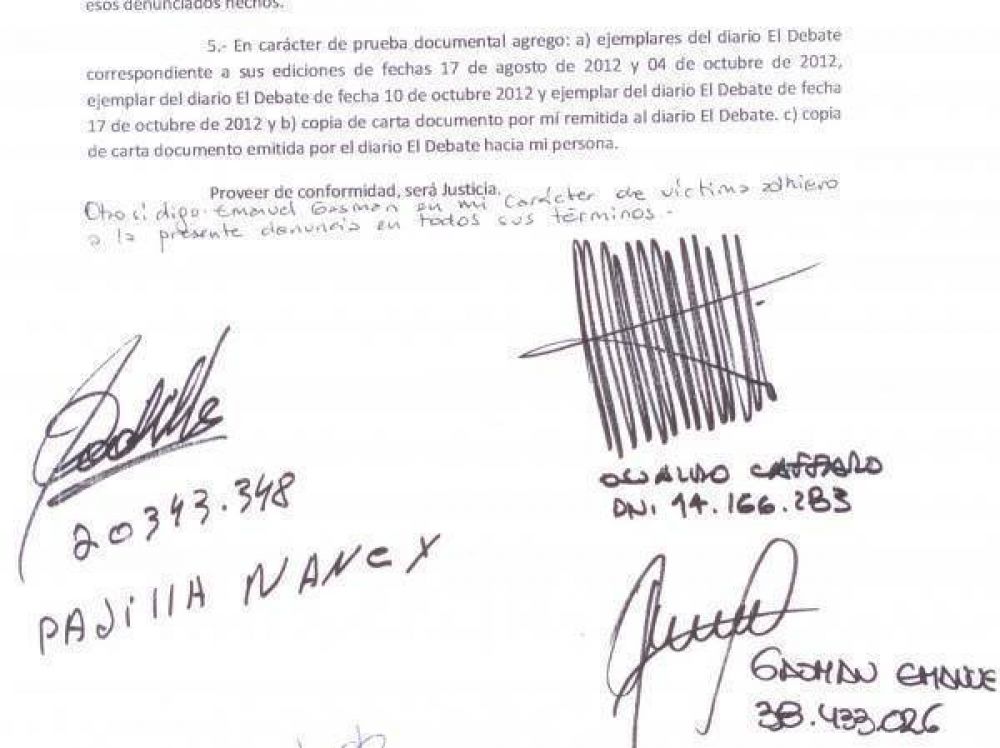 Emanuel declar� ante un Notario la mentira del Intendente C�ffaro
