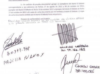 Emanuel declar� ante un Notario la mentira del Intendente C�ffaro