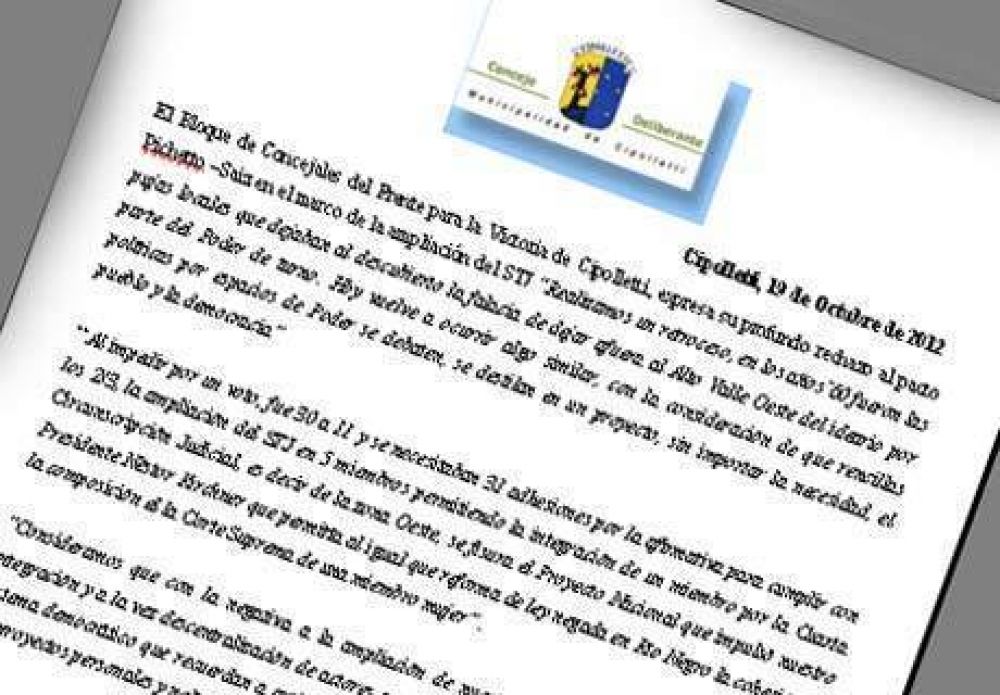 Desde Cipolletti rechazaron �el pacto Pichetto � Saiz� 