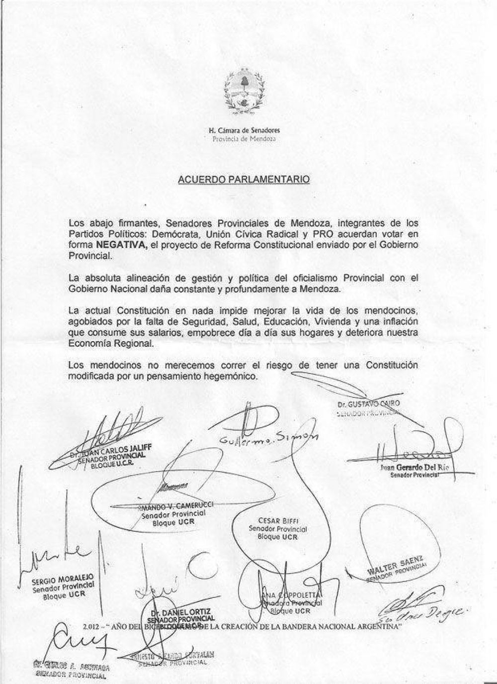 La oposici�n rechaz� por escrito la reforma impulsada por Paco P�rez
