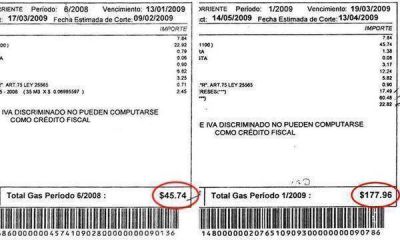 Jubilados reciben boletas del gas con subas del 350%.