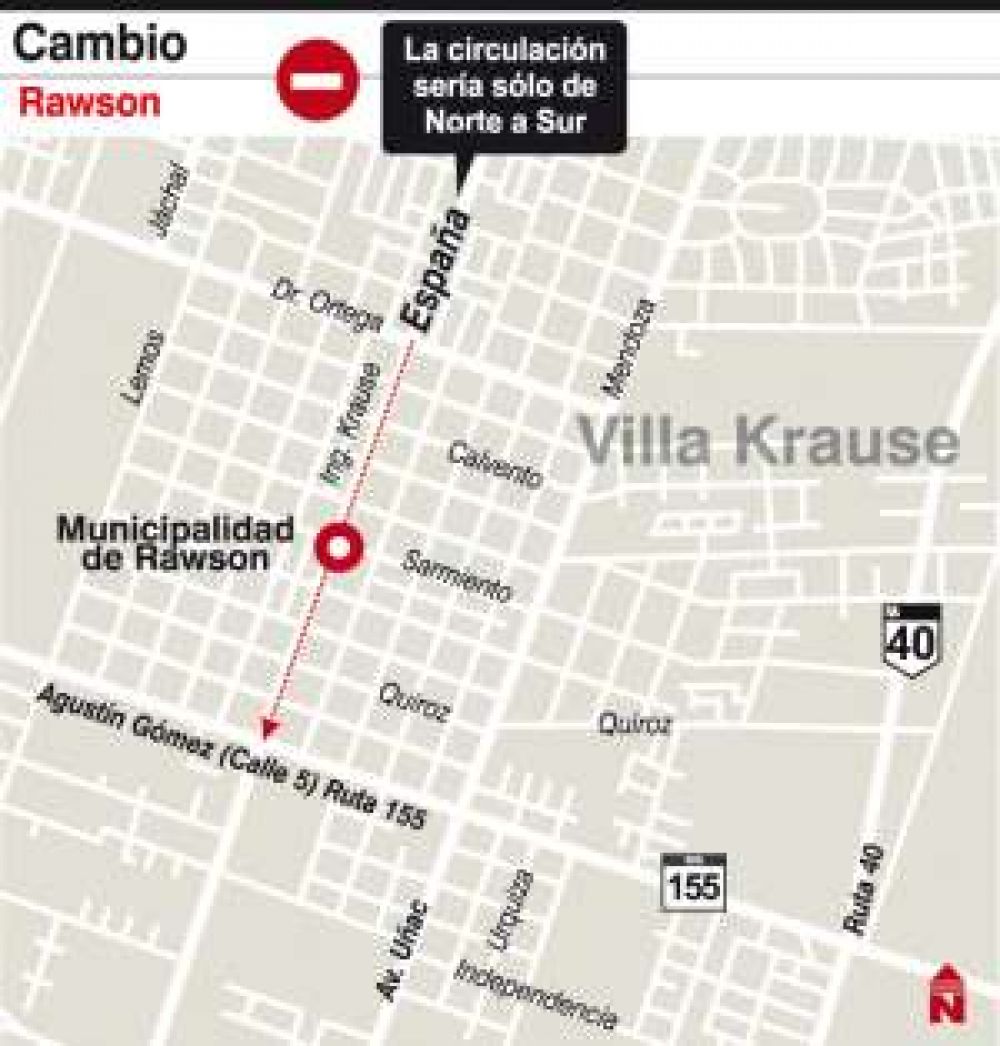 Rawson: un tramo de la avenida Espa�a ser� de una sola mano