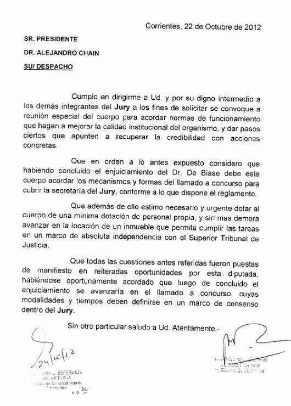 Nora Nazar pide reuni�n del Jury