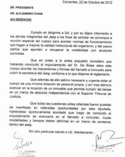 Nora Nazar pide reuni�n del Jury