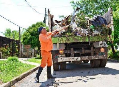Tras el temporal, realizan tareas de limpieza en San Fernando