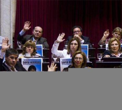 Senadores exhiben en sus bancas cartel con el rostro de Sof�a Herrera
