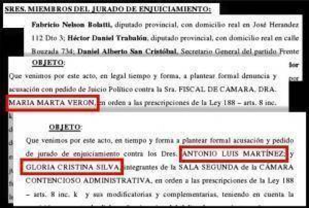 El Frente Grande denunci� a tres funcionarios judiciales