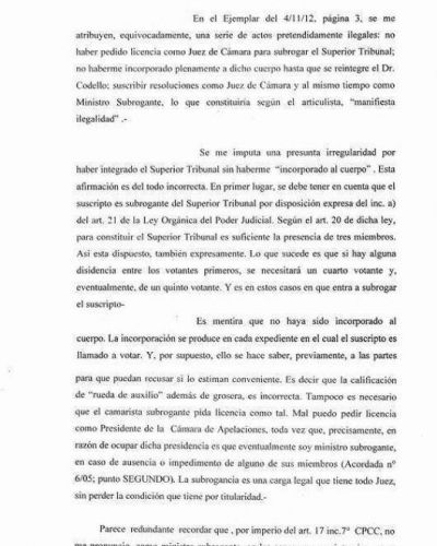 Ben�tez Meabe hace su descargo