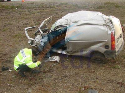 Empleado del hospital falleci� en un vuelco en la ruta 3 