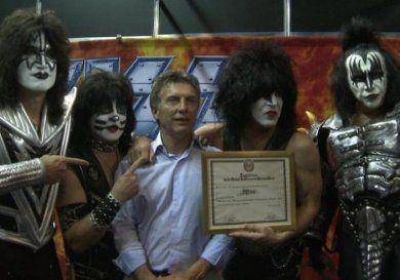 Macri en el recital de Kiss