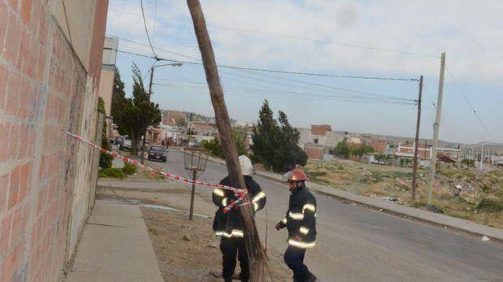 En Caleta, el temporal arras� �rboles, carteles, techos y postes de energ�a