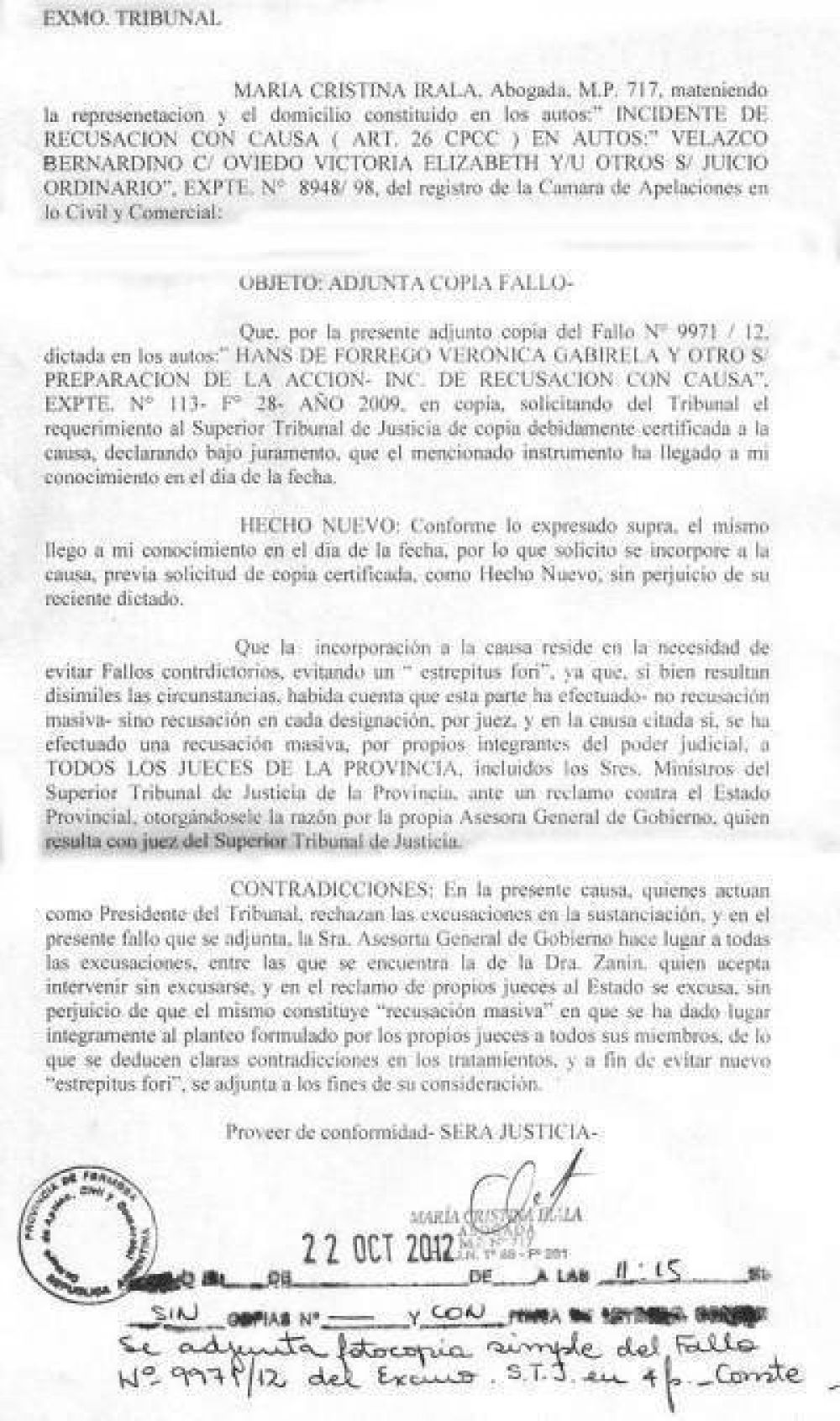 Apoderada del Obispado denunci� esc�ndalosas irregularidades en pol�mica causa en que fueron recusados todos los jueces 