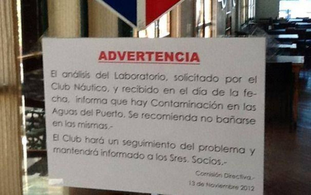 El Club N�utico confirm� que las playas de la zona est�n contaminadas