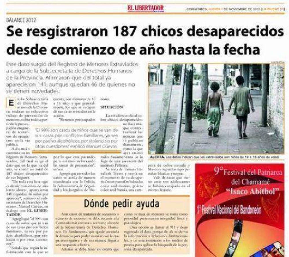 La cifra de ni�os desaparecidos aviv� discusiones en el Concejo