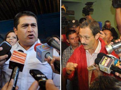 Dos abogados frente a la esposa de Zelaya