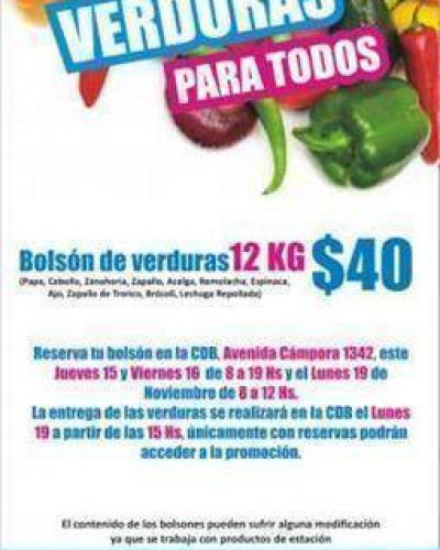 Verdura para todos en Areco.