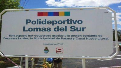 Inauguraron obras en polideportivo de barrio Lomas del Sur