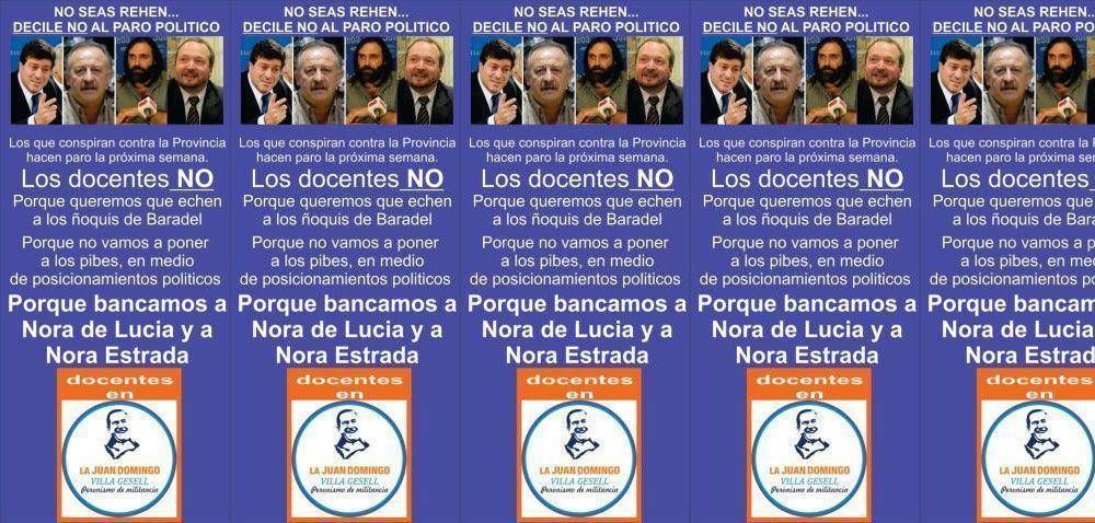 Circula afiche que culpa a Sabbatella y Gabriel Mariotto por paro docente