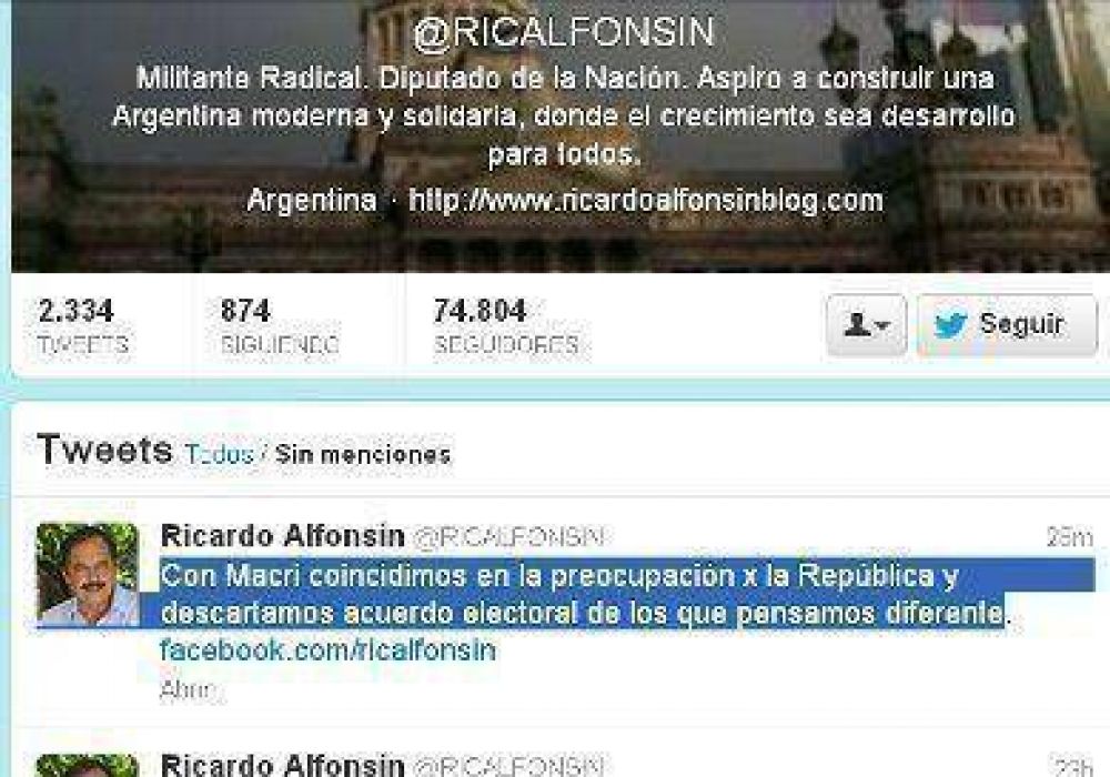 Encuentro Macri-Alfons�n: corriendo los l�mites