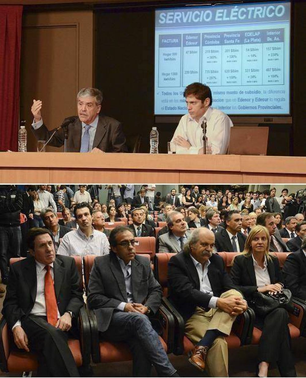 EL INTENDENTE DE LAN�S DAR�O D�AZ P�REZ JUNTO A JULIO DE VIDO Y AXEL KICILLOF EN EL ANUNCIO DE OBRAS DE AMPLIACI�N DE REDES DE GAS Y ENERG�A EL�CTRICA