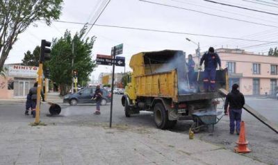 Bacheo en zona c�ntrica y re acondicionamiento en San Benito