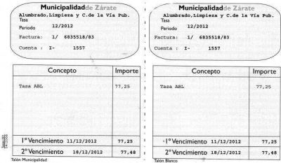 Comenzaron a distribuir las boletas de ABL diferenciadas 