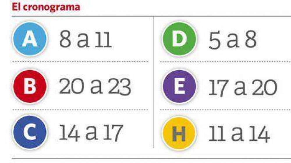 Horarios de los paros de ma�ana