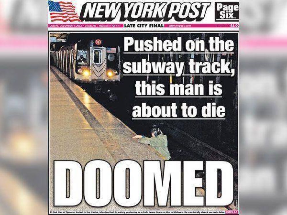 Pol�mica por una portada del New York Post