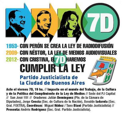 Peronismo de la Ciudad en Movimiento: campa�a de afiches que reflejan la pol�tica de la Ley de Medios