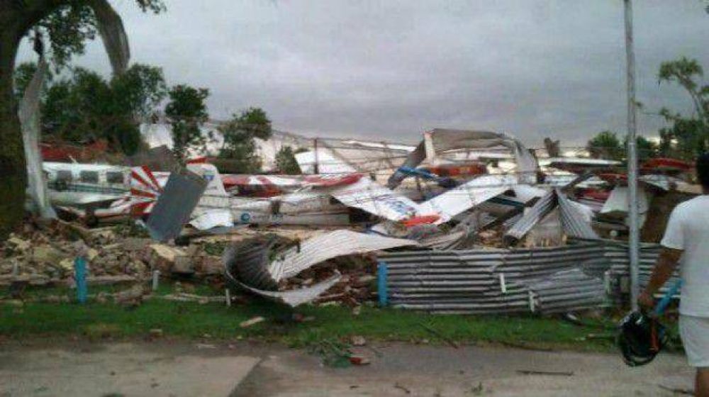 El "Aeroclub de Bell Ville" fue afectado por la gran tormenta