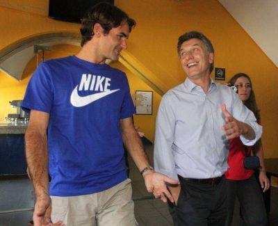Federer se reuni� con Macri en la Bombonera