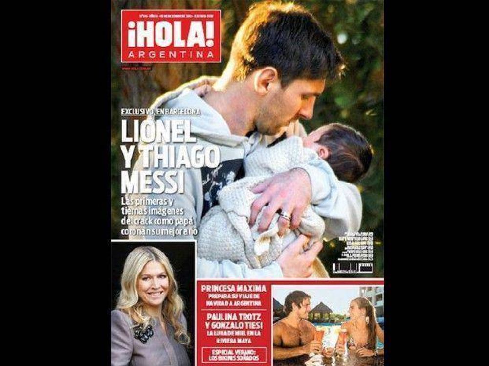 La Revista Hola! eligi a Lionel y Thiago Messi para su tapa